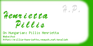 henrietta pillis business card